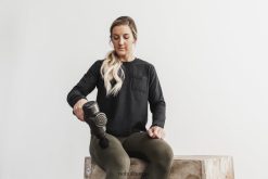 4T8N641135 tungvekts langermet pocket boxy t-skjorte Nobull